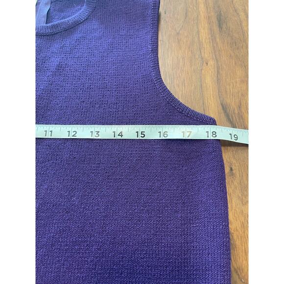 J.S.S knitwear suit small purple 3pcs pants tank jacket wool / viscous classic - Picture 8 of 16